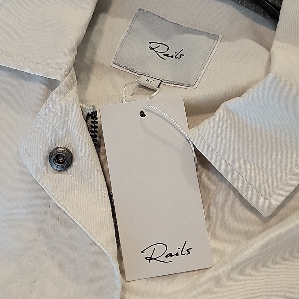 Rails 'Miller' Military Cotton Utility Jacket | Cream | Size M | NWT - Picture 10 of 12